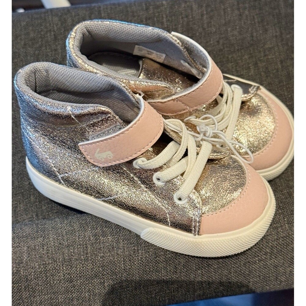 See Kai Run Basics Toddler High Top Playground Sneakers Rose Gold Size 7 - Picture 6 of 9